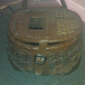 Vintage MLD WOOD wicker basket